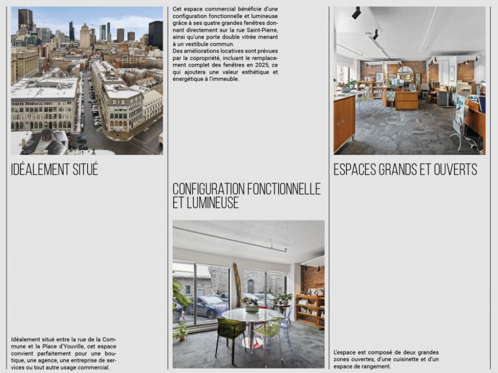 Location commerciale dans le Vieux-Montral