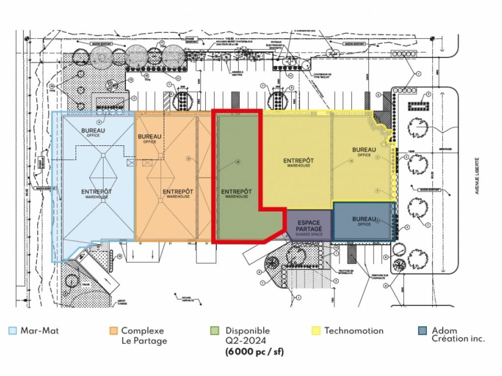6,500 sqft warehouse for rent industrial building in Candiac