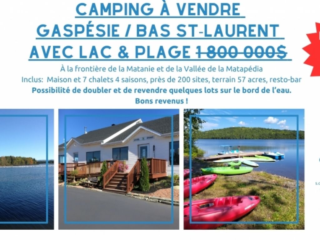 Campground, Outdoor Base & Resort for Sale in Gaspesie