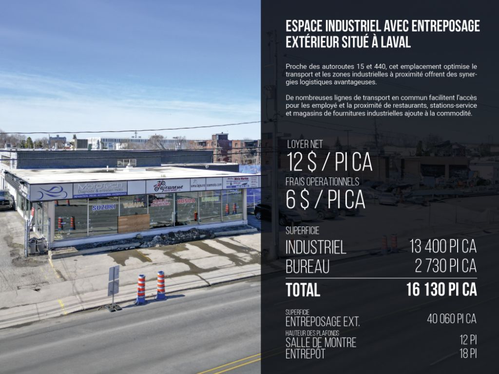 Espace industriel et entreposage  louer
