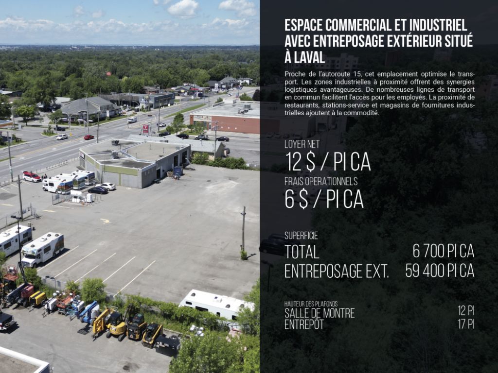 Espace commercial et industriel avec entreposage extrieur